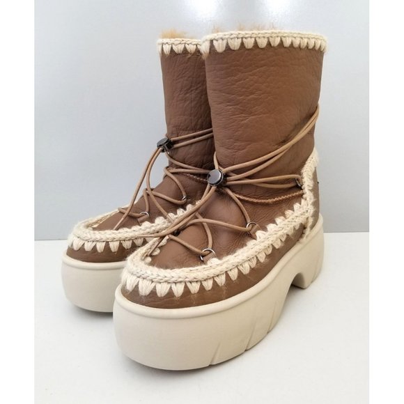 Free People Mou Lunar Landing Snow Platform Boots Size 39 - Picture 2 of 5